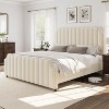 Velvet Upholstered Platform Bed Frame with 50.2" Headboard, Vertical Channel Tufted Design, Nailhead Trim and Footboard, No Box Spring Required. - 3 of 4