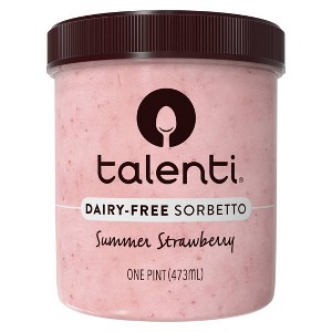 Talenti Summer Strawberry with Real Strawberries Dairy-Free Sorbetto - Frozen - 1 Pint - 1 of 4