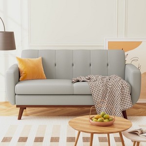Dyonery 66 in Mid Century Modern Loveseat Sofas and Comfy Linen Couches for Living Room,Small Comfy Couch for Bedroom/Office/Small Space,Easy Assembly - 1 of 4