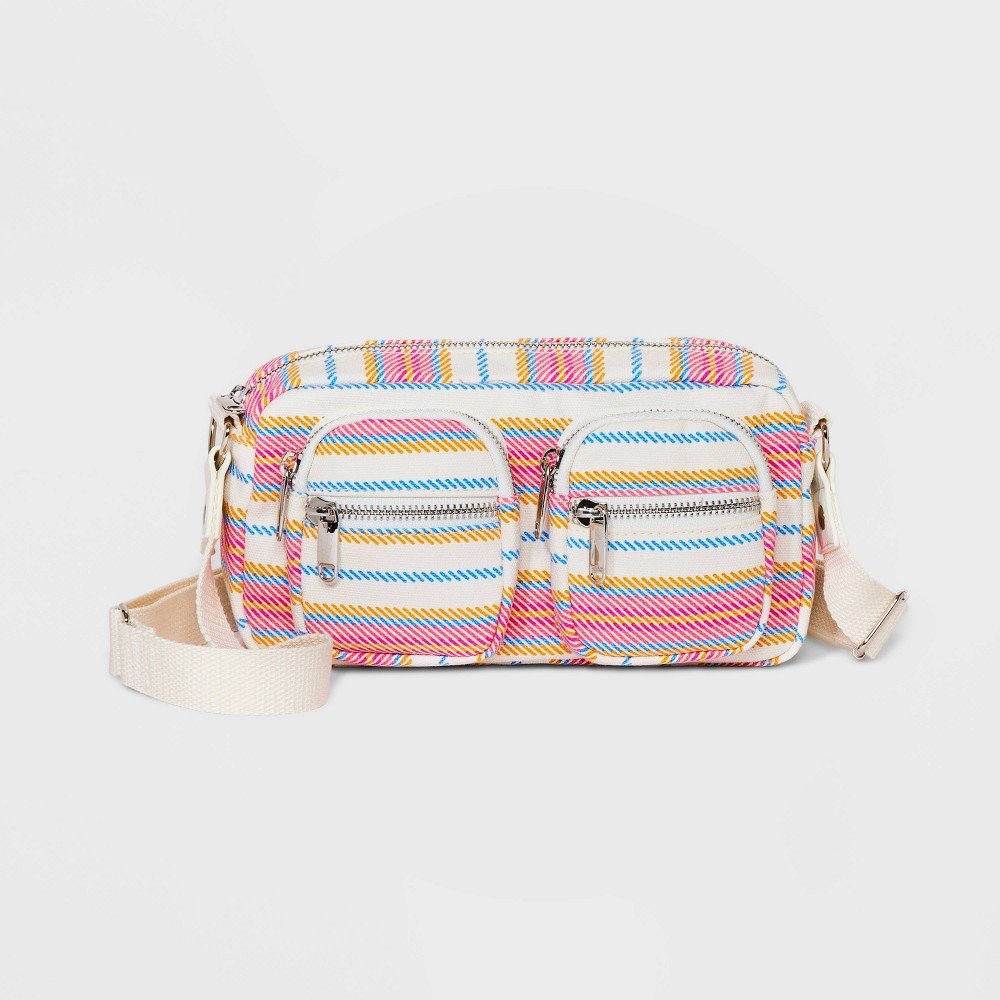 Striped Crossbody Bag with Pockets - Wild Fable™ Pink