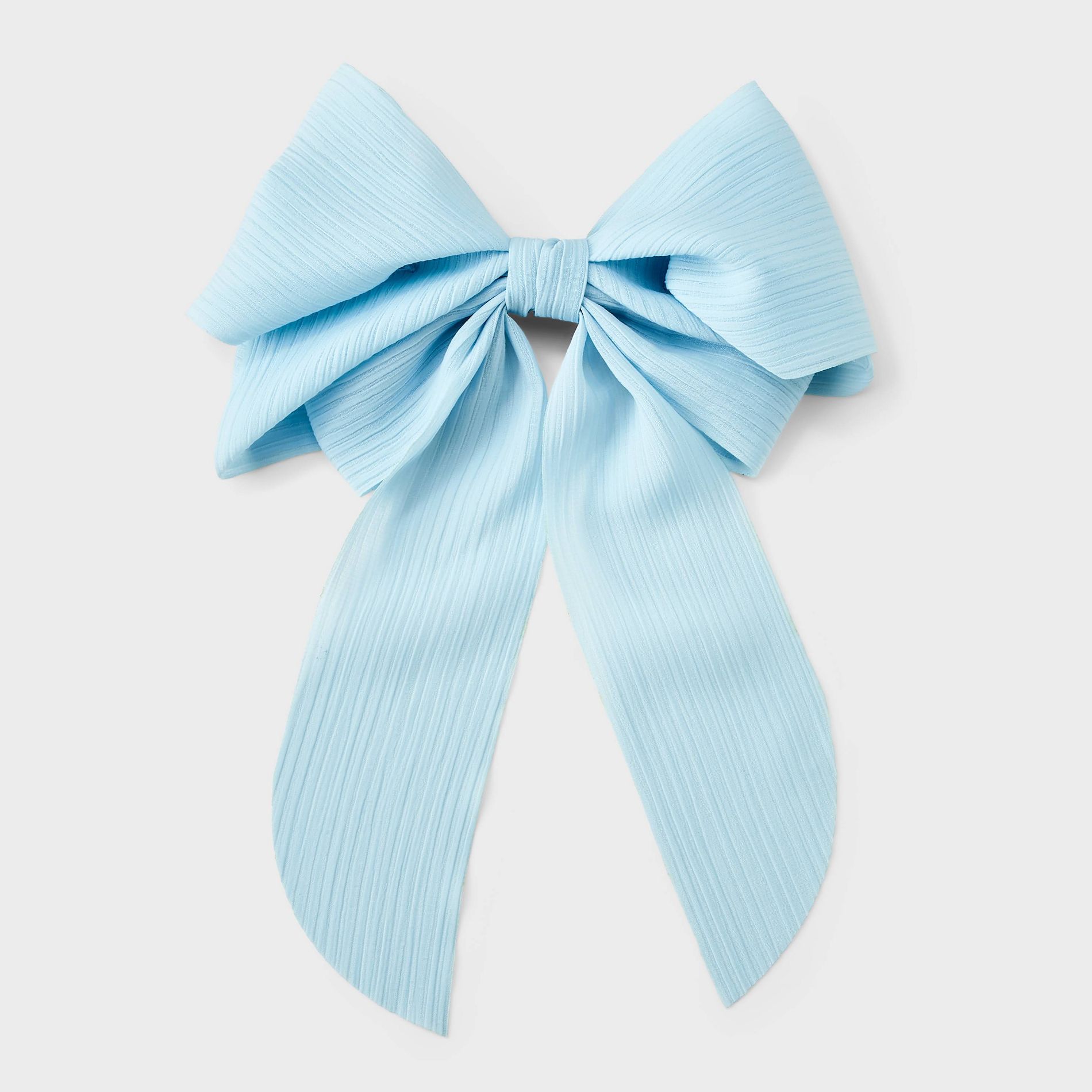 Pleated Double Bow Barrette - A New Day™ Light Blue