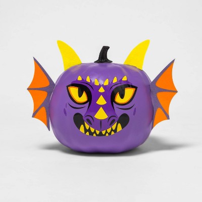 Painted Pumpkin Dragon Character Halloween Decorative Sculpture - Hyde & EEK! Boutique™