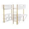 Twin/Full Size Loft Bed Solid Wood Loft Bed Frame With Foldable Desk High Bedframe With Guardrails Built-in Storage Cabinet Cubes Shelves For Kids - image 2 of 4