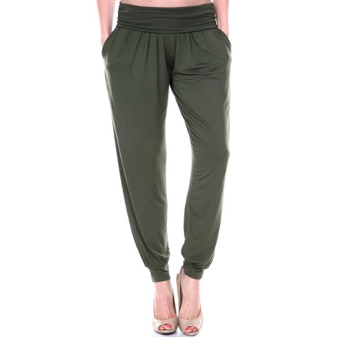 Women's Harem Pants Green X Large - White Mark : Target