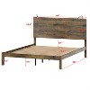 Full/Queen Size Farmhouse Wooden Platform Bed with 2 Bedside Lights - ModernLuxe - 4 of 4