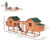 124" Dual Chicken Coop Wooden Large Chicken House Rabbit Hutch Hen Poultry Cage Backyard with Outdoor Ramps and Nesting Boxes - 3 of 4
