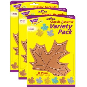 TREND I ♥ Metal™ Leaves Classic Accents® Variety Pack, 36 Per Pack, 3 Packs - 1 of 3