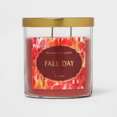 Lidded Glass Jar Fall Day Candle - Opalhouse™