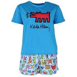 Keith Haring Women's Knit Pajama Set with Shorts - 1 of 4