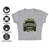 Women's Hummer lead or Follow Cap Sleeve Baby Rib Crop Top - 4 of 4