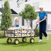 Heavy Duty Steel Garden Cart – 500-1200 lbs Capacity, 10" All-Terrain Wheels, Removable Mesh Sides, 180° Rotating Handle – Utility Wagon - 3 of 4