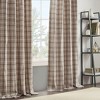 VYNXARIA 50x95" Plaid Rod Pocket and Back Tab Curtain Panel with Fleece Lining Brown(Single Panel) - 3 of 4