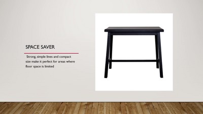 Antique Black Solid Wood Rectangular Counter Height Bar Table