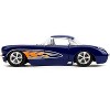 1957 Chevrolet Corvette Dark Blue with Flame Graphics and White Interior "Bigtime Muscle" Series 1/24 Diecast Model Car by Jada - 4 of 4