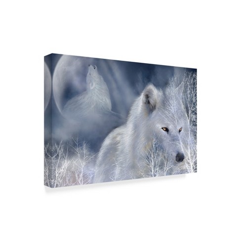 Trademark Fine Art -carol Cavalaris 'white Wolf Painting' Canvas Art ...