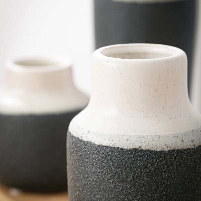 Trio of Timeless Ceramic Vases in White and Black