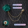 Unique Bargains Cloth Handmade Flower Lapel Pin with Gold Badge Tassel Chain Brooches 1.57 inch 1 Pc - 2 of 4
