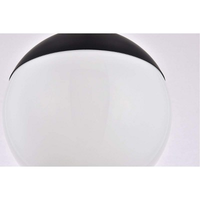 Black and Frosted White Globe Flush Mount Light