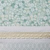 Sapphtopaz Comforter Set Farmhouse Style Seersucker Floral Print Lace Embellishment Reversible Cotton Quilt Set - 3 of 4