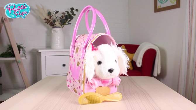 Pucci Pups Classic Glam Bag &#38; Maltese Pup Stuffed Animal, 2 of 7, play video