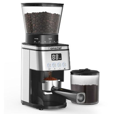 Coffee Grinder, 30 Precise Conical Burr Grinder with Large Hopper and LED Screen, 40 Seconds and 1-12 Cups Adjustable, Block-Proof and Anti-Static