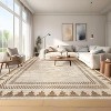 Coucheta Modern Washable Area Rug, Neutral Geometric Border Low Pile Rug, Non-Slip & Non-Shedding Carpet for Living&Dining Room, Hallway&Bedroom - 2 of 4