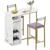 Jojoka Bar Table with 2 - Tier Rack and Glasses Hanging,Bar Table and Chairs for 2 - 2 of 4