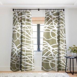 Ninola Design Japandi Minimal Marker Beige Single Panel Sheer Window Curtain - Deny Designs - 1 of 4