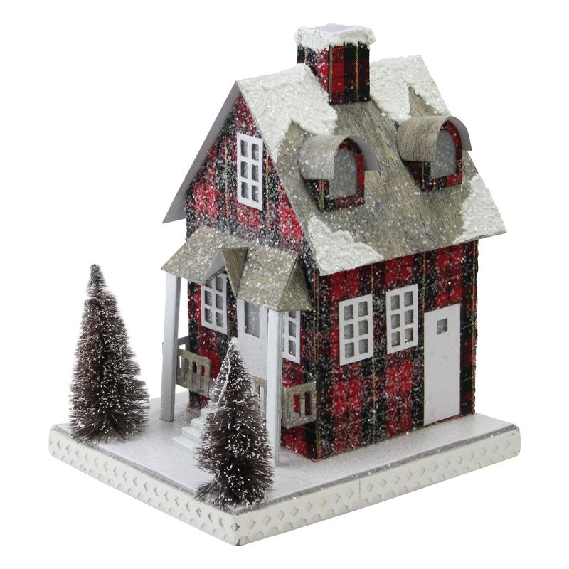 Northlight 9.5" Holiday Moments LED Lit Holiday Tartan House Christmas Decoration "Warm White Lights, 2 of 3