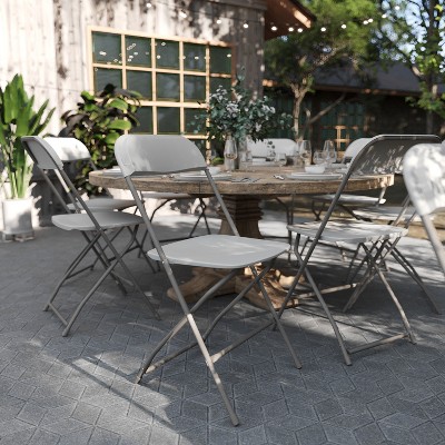 Hercules Series Beige Metal Frame Stackable Event Chair - 4 Pack