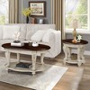 PAGED 22 Inch Round Side Table Retro Wooden End Table with Storage Shelf and 4 Legs for Living Room, Bedroom - 2 of 4