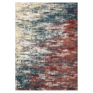 Washable Modern Abstract Rug Non Slip Low Pile Rug Soft Contemporary Throw Floor Cover Foldable Indoor Carpet for Living Room Bedroom Playroom - 1 of 4