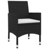 vidaXL 3 Piece Patio Dining Set with Cushions Poly Rattan and Glass - 3 of 4