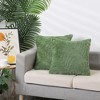 Unique Bargains Basho Leaf Pattern Solid Fluffy Plush Square Pillowcase 2 Pcs - 2 of 4