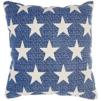 20"x20" Oversize Printed Stars Square Throw Pillow Navy - Mina Victory