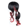 Unique Bargains Women's Halloween Curly Wigs 24" Black Red with Wig Cap - 3 of 4
