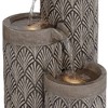 John Timberland Havara Rustic 3-Tier Cascading Columns Outdoor Floor Water Fountain with LED Light 26" for Yard Garden Patio Home Deck - 4 of 4
