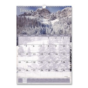 Scenic Monthly Wall Calendar, Landscape Photography, 12 x 17, White/Multicolor Sheets, 12-Month (Jan to Dec): 2026 - 1 of 4