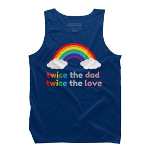 Adult Design By Humans Rainbow Twice The Dad & Love By Tank Top - 1 of 2