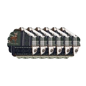 C&F Home 17" Greenstone Pines Cotton Placemats, Set of 6 - Bear & Moose Lodge - 1 of 4