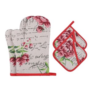 REGALWOVEN Sets 2 Pcs Heat Resistant Kitchen Oven Mitts and Pot Holders for Baking - 1 of 4