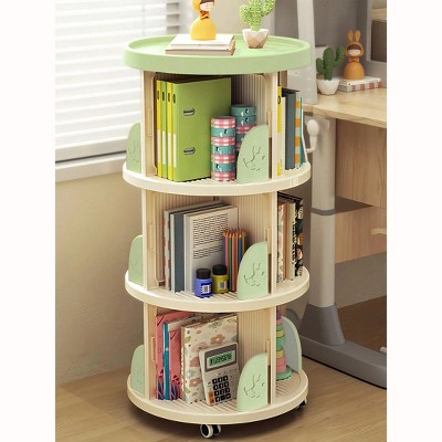 HDZNVF Bookshelf With Wheels, Book Stand, Space Saving Book Shelf, Home Storage, Room Decor Bookcase,Green