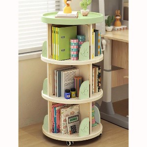 HDZNVF Bookshelf With Wheels, Book Stand, Space Saving Book Shelf, Home Storage, Room Decor Bookcase,Green - 1 of 4