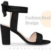 Perphy Women's Slingback Back Ankle Tie Open Toe Chunky Heel Sandals - 4 of 4