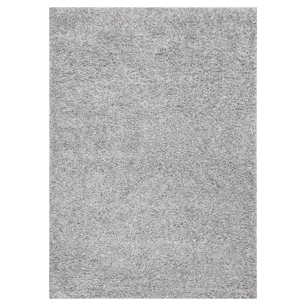 6'7inx9' Marleen Plush Shag Area Rug Silver- nuLOOM