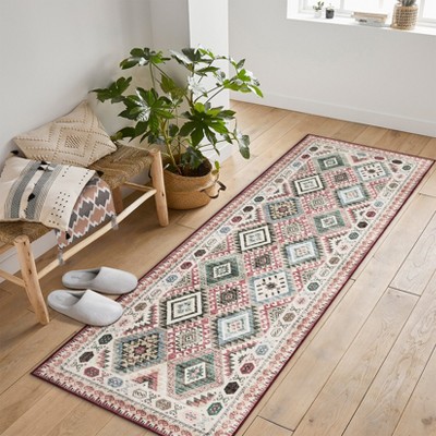 Area Rugs for Living Room Washable Neutral Geometric Low Pile Non-Slip Soft Print Pattern Rug Bedroom Dining Room