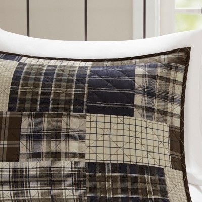 King Black and Brown Reversible Microfiber Quilt Set
