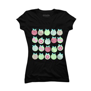 Junior's Design By Humans Apples pattern By luizavictorya T-Shirt - 1 of 3