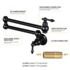 WOWOW Wall Mounted Pot Filler with 2-Handles Double Joint Swing Arm in Brushed Nickel - 4 of 4