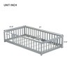 Kumasinova Kids Floor Bed with Safety Guardrails,Twin Rubber Wood Platform Bed with Slats for Boys,Girls,Teens,No Box Spring Needed - 3 of 4